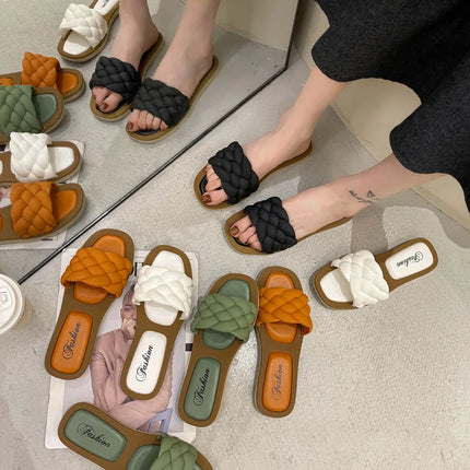 Korean Style Women's Open Toe Summer Platform Sandals – Lightweight, Anti-Slip, Casual Beach Slippers