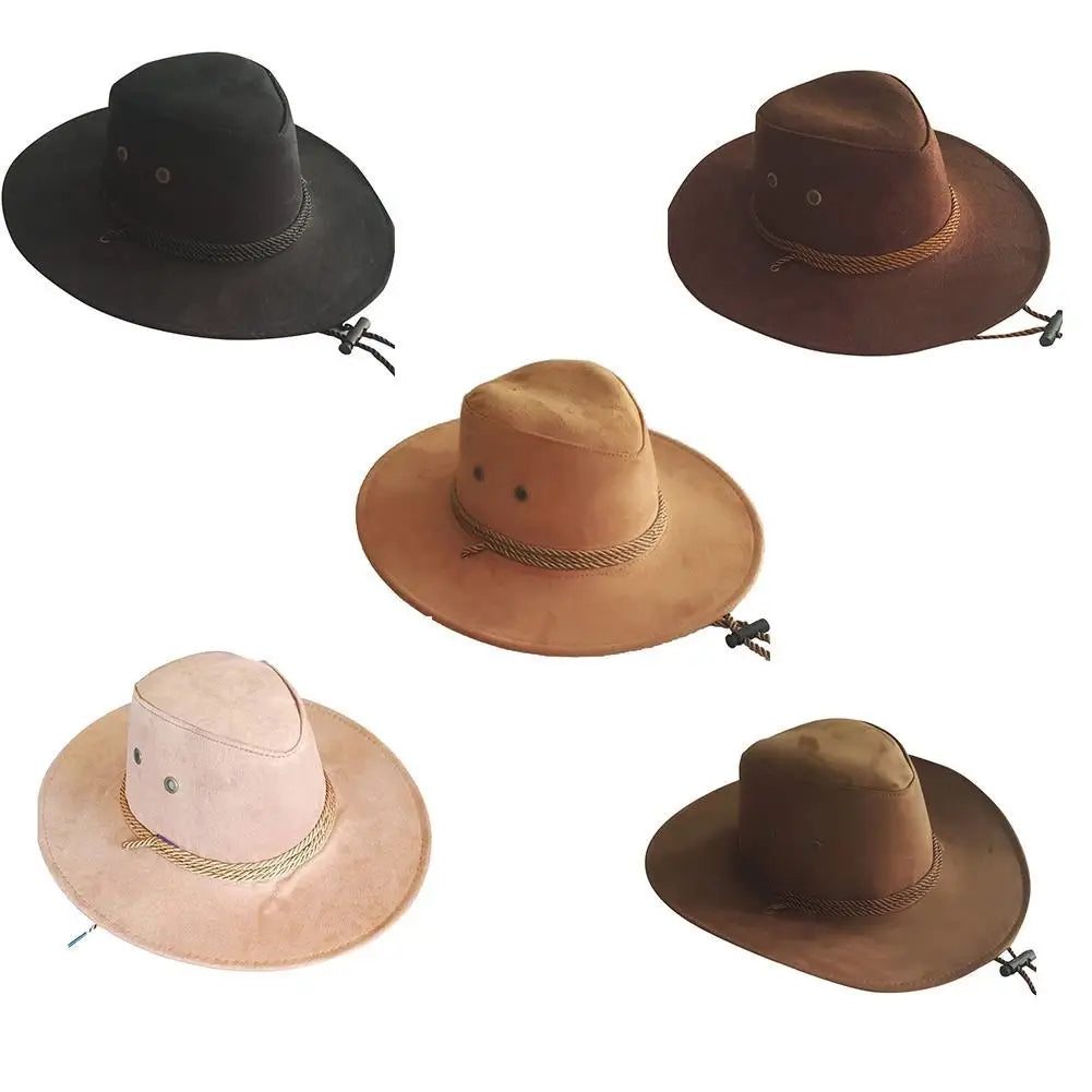 Western Cowboy Hat for Men – Wide Brim Breathable Adjustable Fit Summer Sun Protection-HighTouch