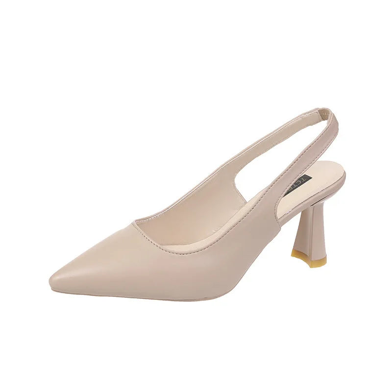 Women’s Pointed Thin Heel Sandals | Shallow Mouth Slip-On Summer Heel-HighTouch