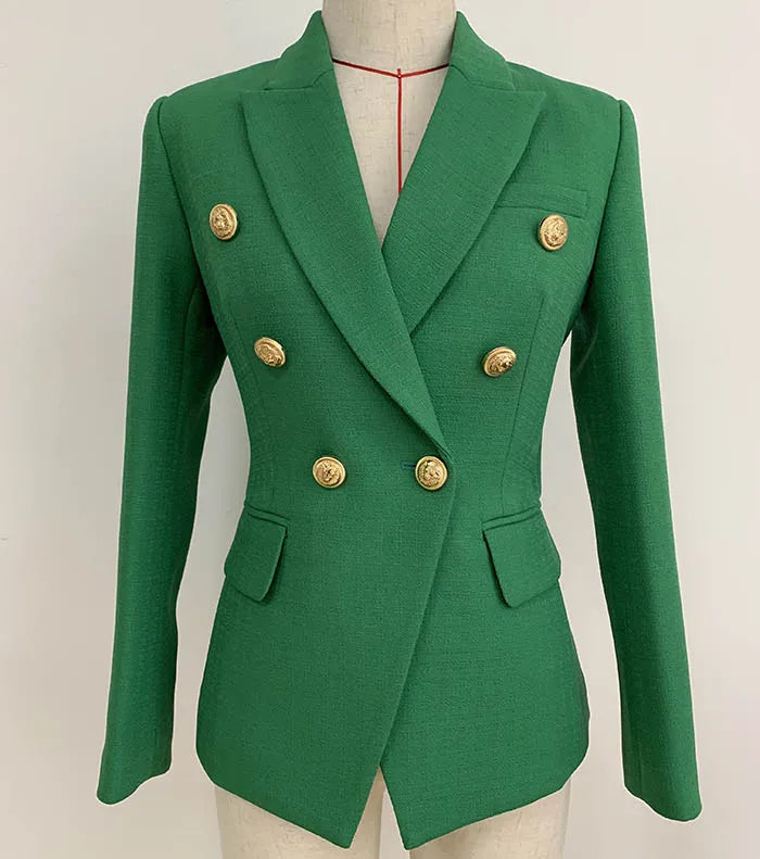 Women’s Slim Fit Blue Blazer – Long Sleeve Office Jacket with Pockets-HighTouch
