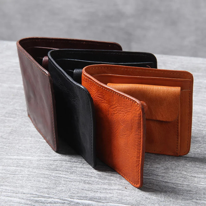 Men's Vintage Cowhide Leather Wallet | Slim Bifold