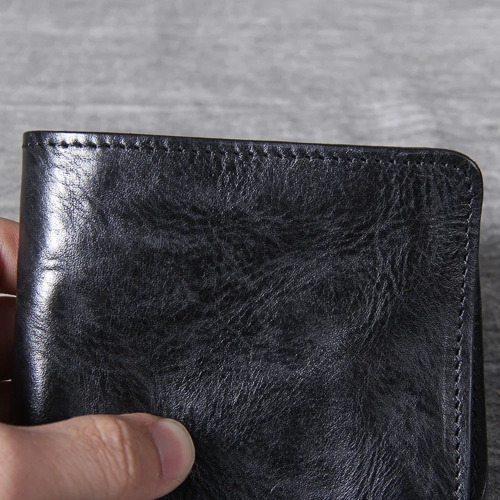 Men's Vintage Cowhide Leather Wallet | Slim Bifold