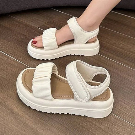 Women’s Thick Sole Cross Slide Slippers – Open Toe Summer Outdoor Flats