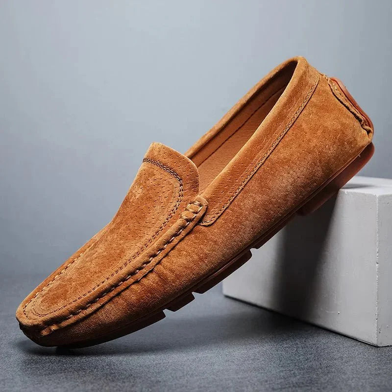 Men’s Suede Loafers with Cushioned Footbed