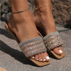 Women's PU Flat Sandals – Outdoor House Slippers & Fashion Beach Slides-HighTouch