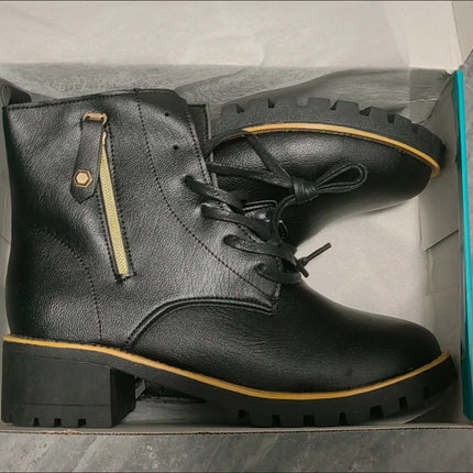 Women’s Chunky Heel Ankle Boots – Stylish Comfort & Lift