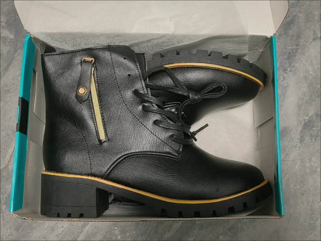 Women’s Chunky Heel Ankle Boots – Stylish Comfort & Lift-HighTouch