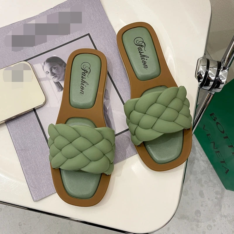 Korean Style Women's Open Toe Summer Platform Sandals – Lightweight, Anti-Slip, Casual Beach Slippers-HighTouch