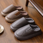 Men's Extra Large Winter Indoor Slippers – HeatTech Non-Slip Thick Sole with Printed Design-HighTouch