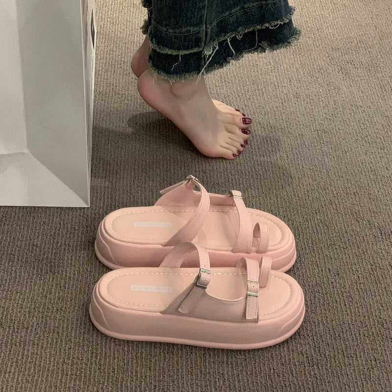 Beach Sandals for Women | Thick Sole Korean Slippers-HighTouch