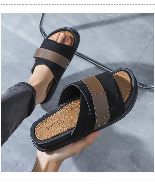Men’s EVA Flat Slides – Lightweight Non-Slip Summer Beach Sandals