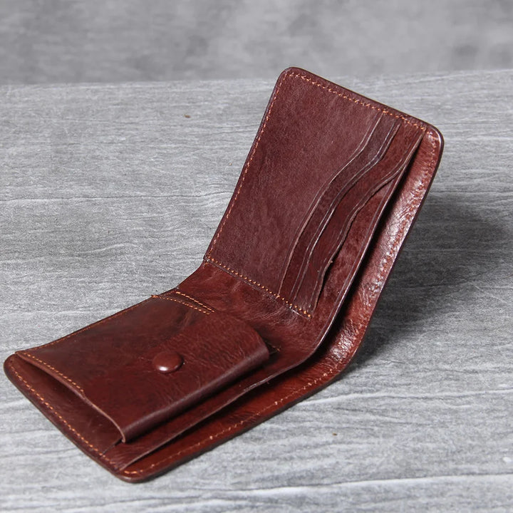 Men's Vintage Cowhide Leather Wallet | Slim Bifold