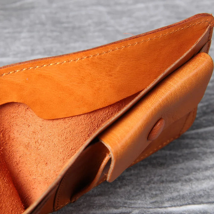 Men's Vintage Cowhide Leather Wallet | Slim Bifold