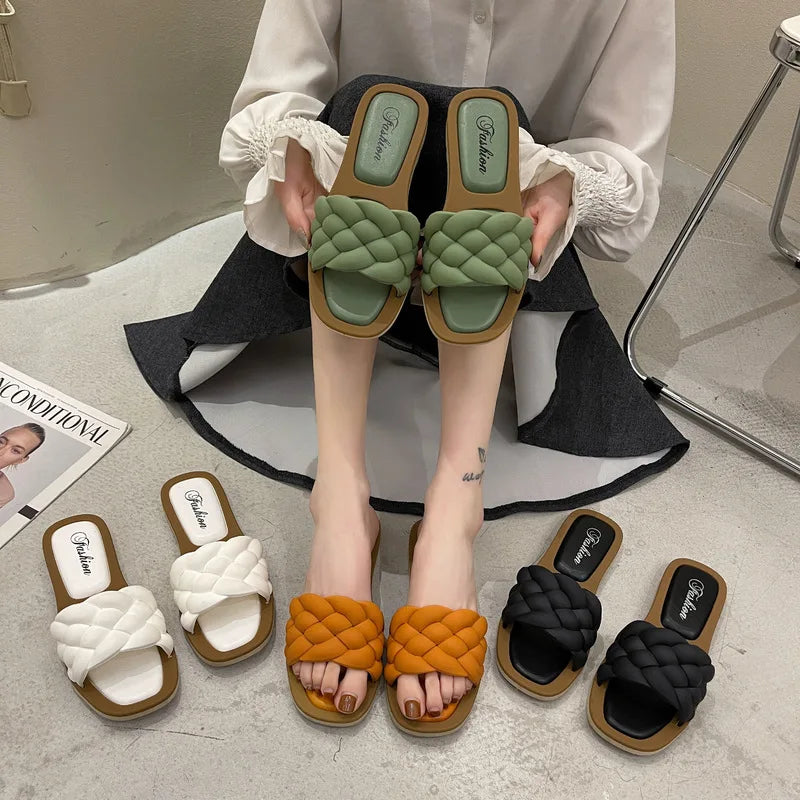 Korean Style Women's Open Toe Summer Platform Sandals – Lightweight, Anti-Slip, Casual Beach Slippers