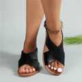 Women's Open Toe Ankle Strap Sandals – Lightweight Leather Spring Walking Shoes-HighTouch