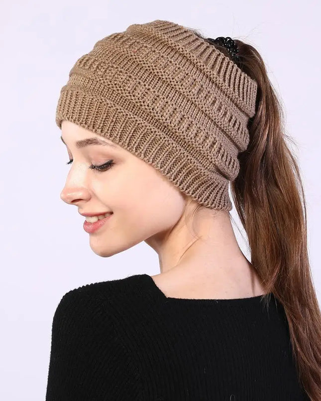 Women’s Ponytail Knitted Beanie