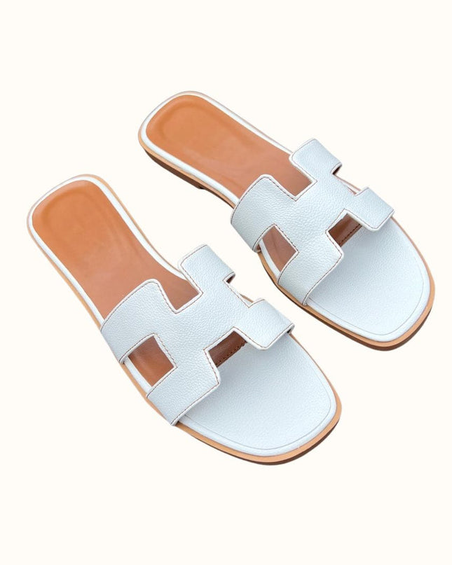 H Design Sandal – Premium Faux Leather Slip-On Sandals