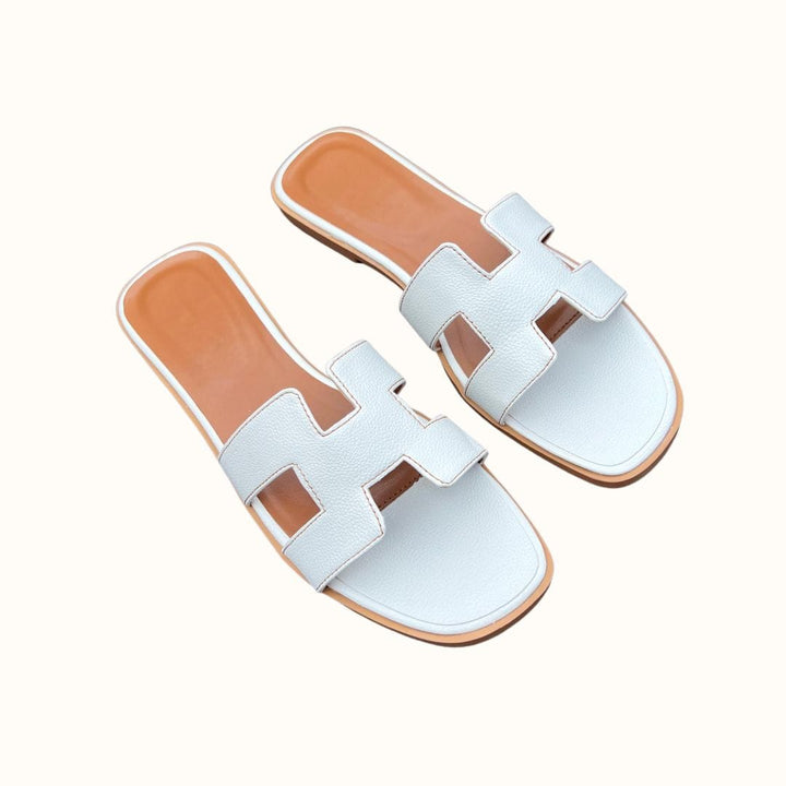 H Design Sandal – Premium Faux Leather Slip-On Sandals-HighTouch
