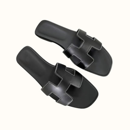 H Design Sandal – Premium Faux Leather Slip-On Sandals