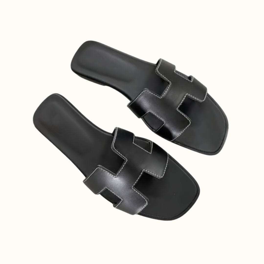 H Design Sandal – Premium Faux Leather Slip-On Sandals-HighTouch