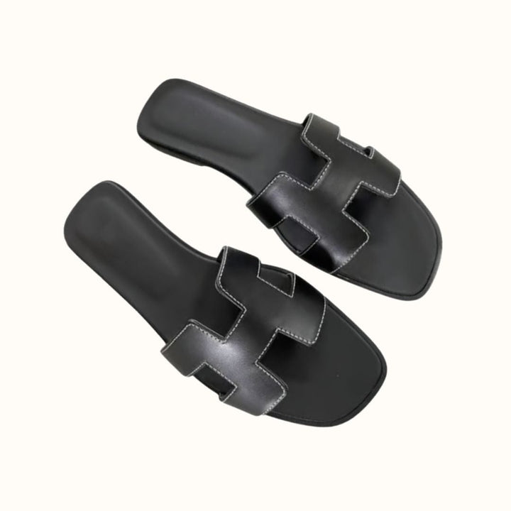 H Design Sandal – Premium Faux Leather Slip-On Sandals-HighTouch