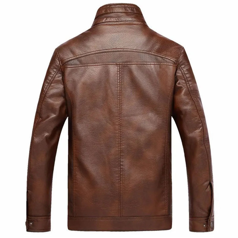 Leather Jacket Men Winter - Thicken Warm Coat
