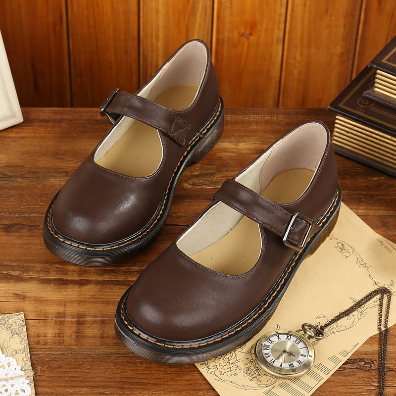 Vintage JK Uniform Platform Shoes Women