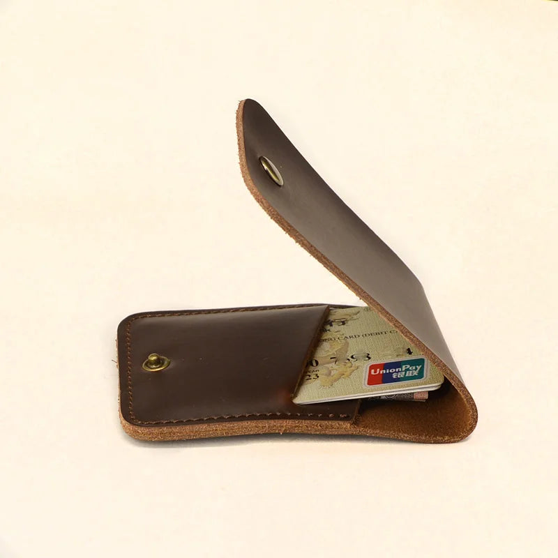 Handcrafted Crazy Horse Leather Card Holder