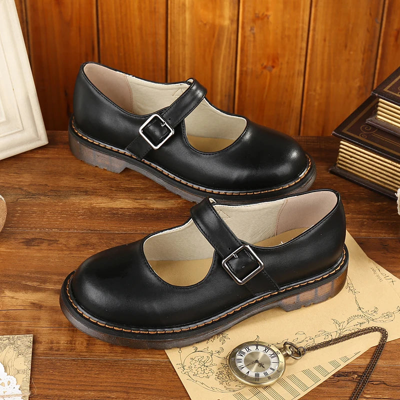 Vintage JK Uniform Platform Shoes Women-HighTouch