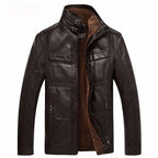 Leather Jacket Men Winter - Thicken Warm Coat-HighTouch