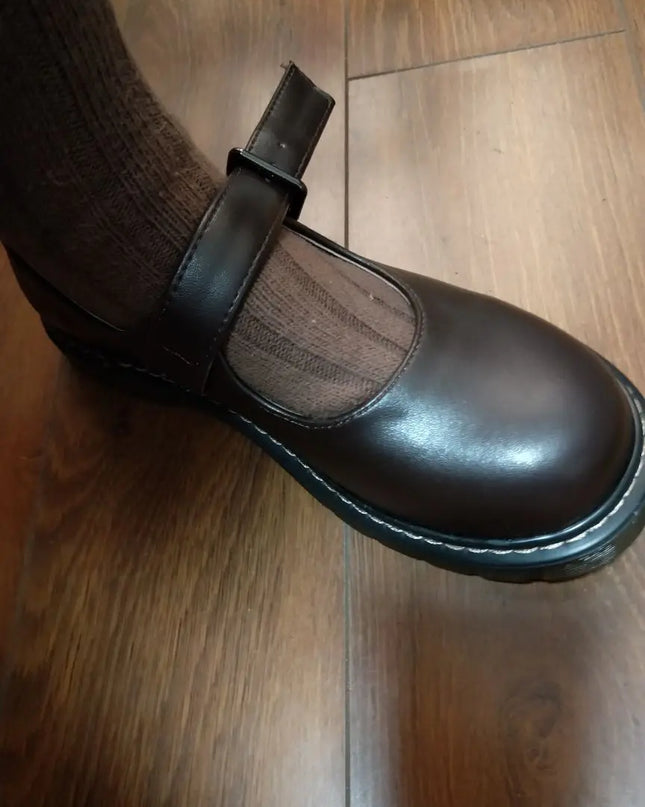 Vintage JK Uniform Platform Shoes Women
