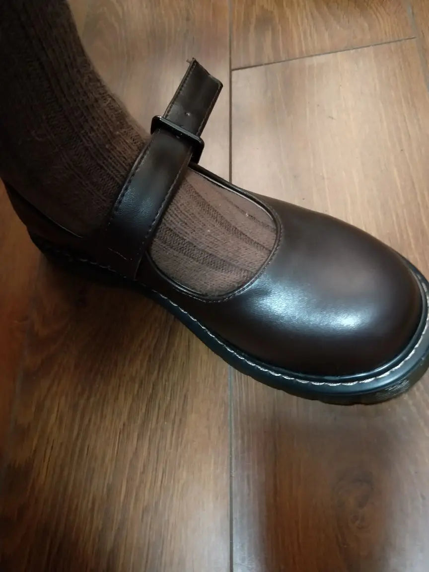 Vintage JK Uniform Platform Shoes Women-HighTouch