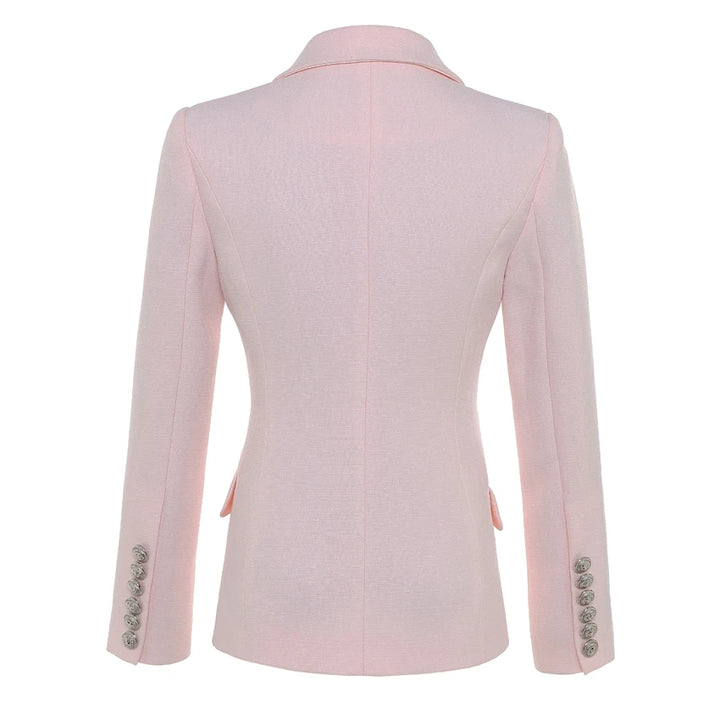 Women’s Slim Fit Blue Blazer – Long Sleeve Office Jacket with Pockets-HighTouch