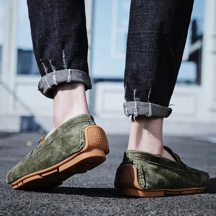 Men’s Suede Loafers with Cushioned Footbed