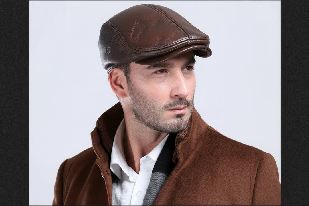 Cowhide Leather Dad Hat Without Ear-HighTouch