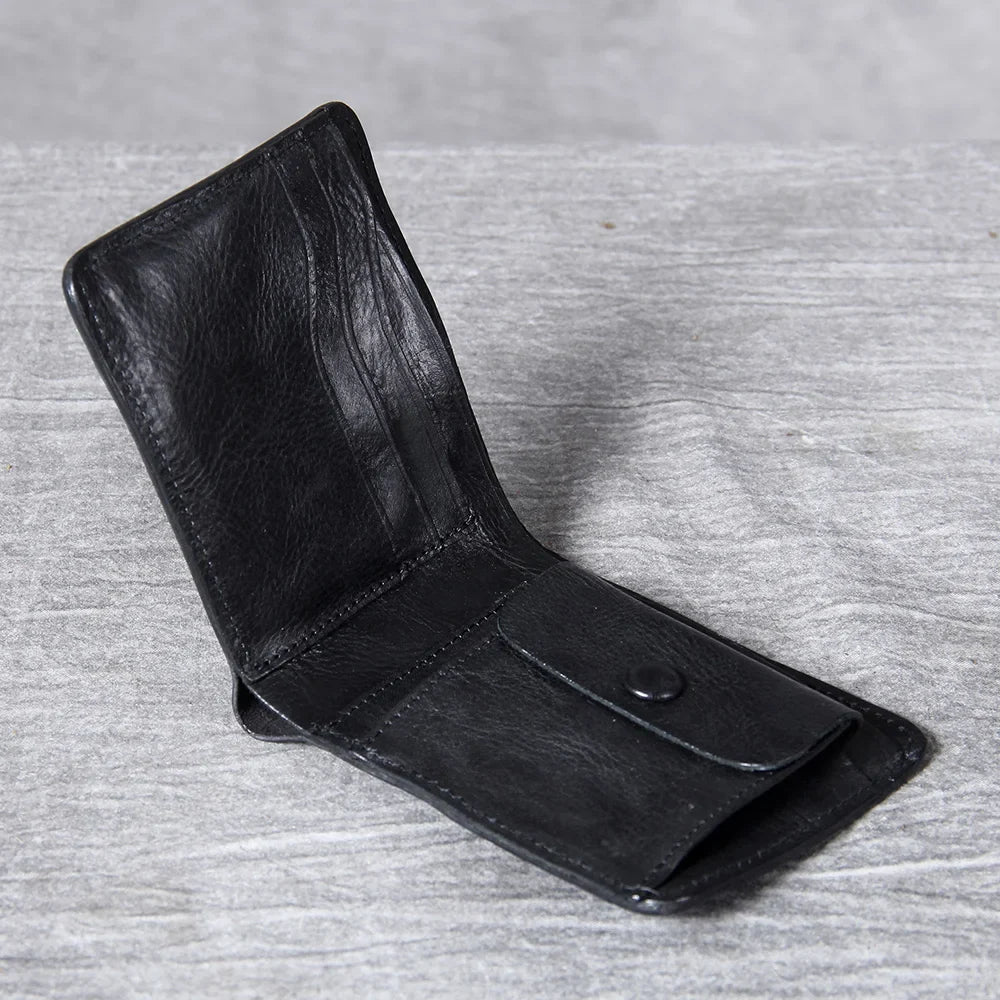 Men's Vintage Cowhide Leather Wallet | Slim Bifold