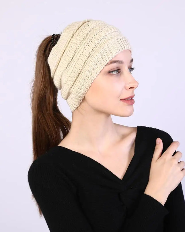 Women’s Ponytail Knitted Beanie