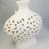 White Ceramic Flower Vase - HighTouch 