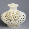 White Ceramic Flower Vase - HighTouch 