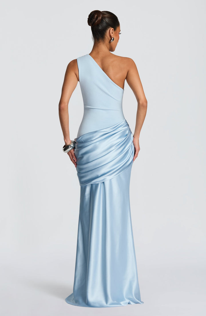 Mirabella | One-Shoulder Ruched Maxi Wedding Guest Dress