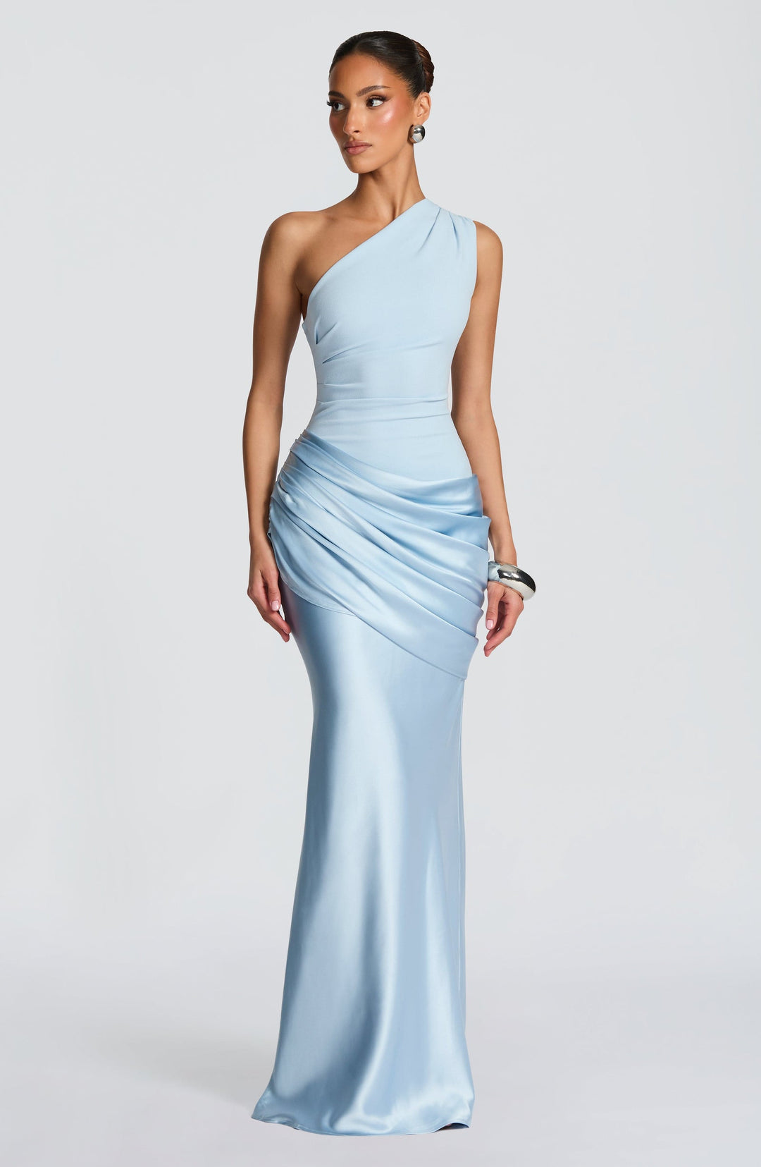 Mirabella | One-Shoulder Ruched Maxi Wedding Guest Dress