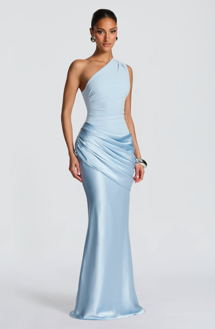 Mirabella | One-Shoulder Ruched Maxi Wedding Guest Dress