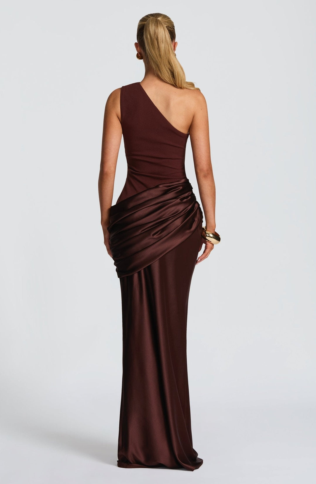 Mirabella | One-Shoulder Ruched Maxi Wedding Guest Dress