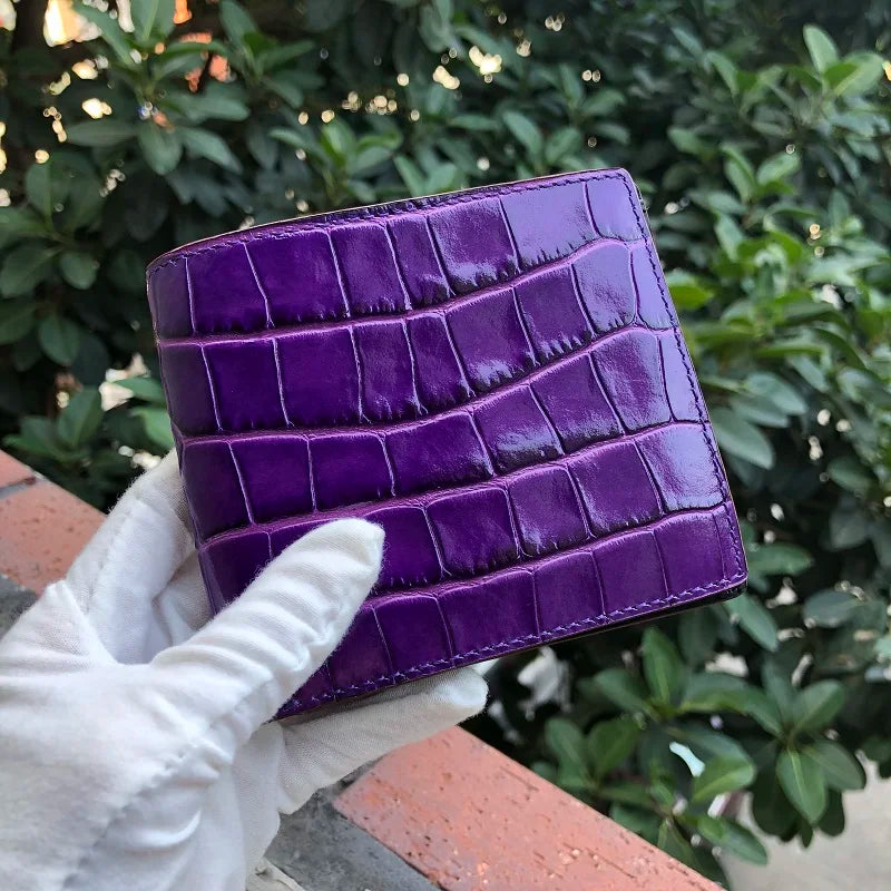 Personalised Croc‑Pattern Billfold Wallet
