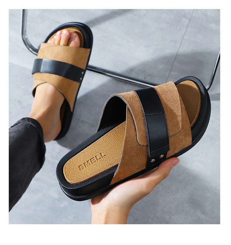Men’s EVA Flat Slides – Lightweight Non-Slip Summer Beach Sandals-HighTouch