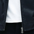 Slim Short PU Leather Blazer Jacket-HighTouch