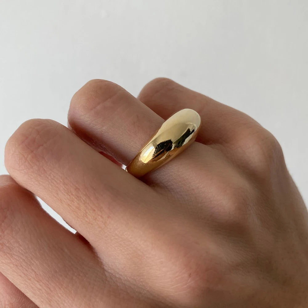 Minimalist Arc Stainless Steel Ring for Women-HighTouch