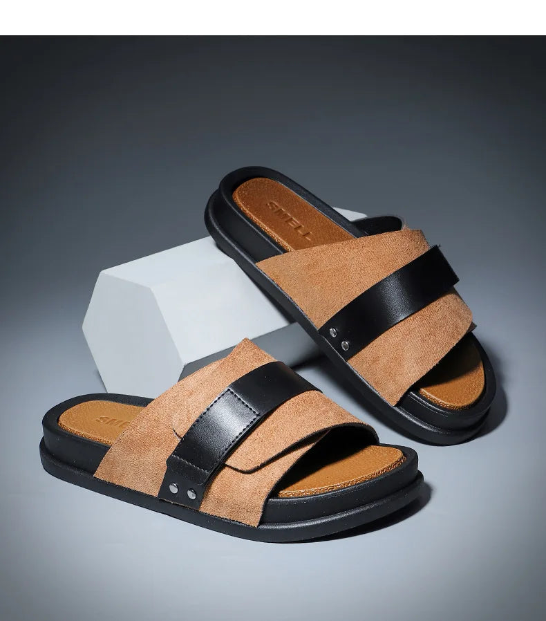 Men’s EVA Flat Slides – Lightweight Non-Slip Summer Beach Sandals-HighTouch