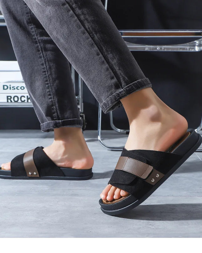 Men’s EVA Flat Slides – Lightweight Non-Slip Summer Beach Sandals