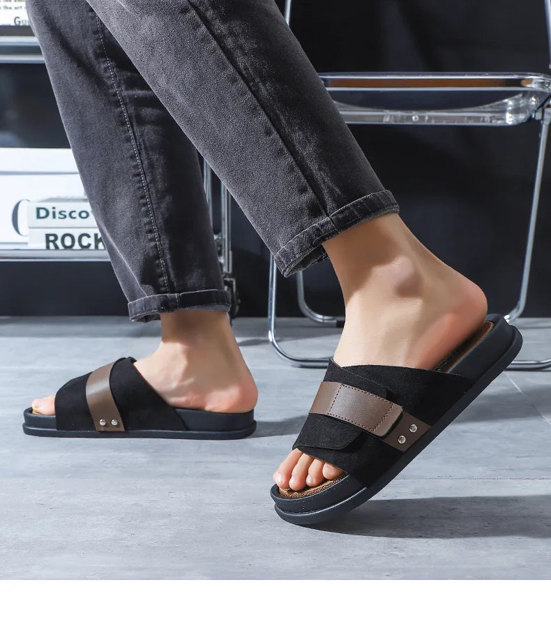 Men’s EVA Flat Slides – Lightweight Non-Slip Summer Beach Sandals